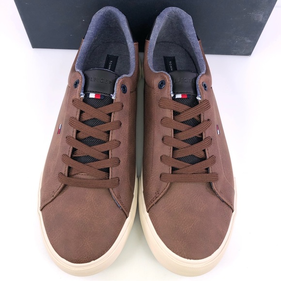 Tommy Hilfiger Mens Ref Brown Trainers Sneakers Shoes - Picture 6 of 9